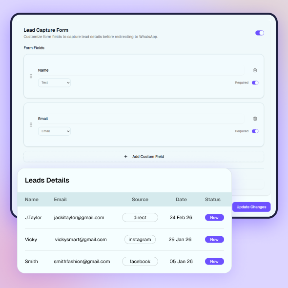 Turn on lead capture